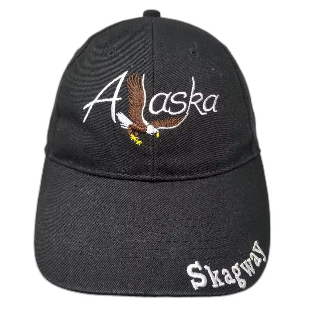 Impact Merchandise Alaska Eagle Skagway Baseball Cap Hat Black OS Adjustable
